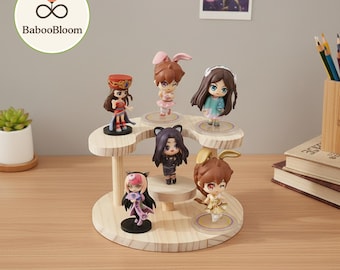 Handmade Solid Wood Display Stand, Table Organizer for Mini Figures, Collectibles, Small Perfume Bottles, Wooden Storage Rack, Gift for her