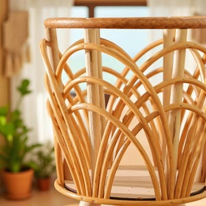 Rattan Basket, Handwoven Rattan Wicker Serving Basket, Rustic Khaki Tray for Bread, Snacks & Tabletop Display