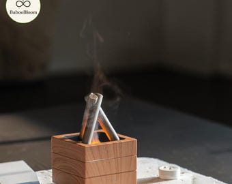 Bonfire Flame Aroma Diffuser USB Humidifier Rainbow Light Essential Oil Diffuser Desktop Aromatherapy Machine for Home Office Decor