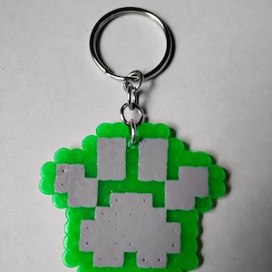 Customizable, Two-Tone, Paw Print Kandi Keychain. Waterproof, and Durable.