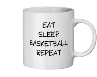 Eat, Sleep, Basketball, Repeat, ceramic mug