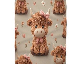 Manta polar Sherpa de vaca Highland de Coquette