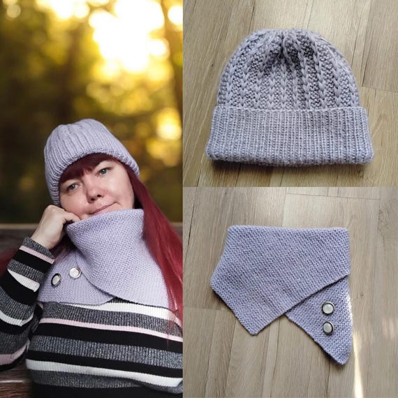 Handmade Knit Hat and Snood Set for Women – Winter Beanie  display picture 1