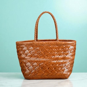 Genuine Leather Shoulder Bag for Women, Handmade Woven Leather Tote Bag, Large Work & Commuter Purse, Everyday Leather Handbag, Gift for Mom
