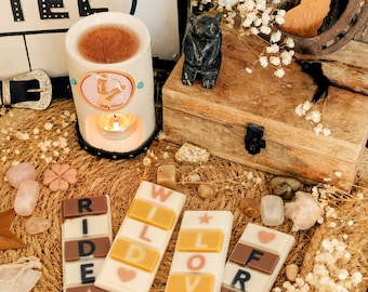 Pastillas de cera vegetal perfumadas para fundir - con mensaje personalizable - regalo original - cera vegetal - Hecho a mano
