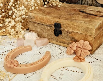 Cera vegetal perfumada - Herradura - Trébol de 4 hojas - Suerte y dulzura - Cera de soja - Ambiente bohemio