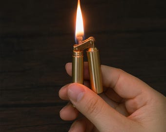 Encendedor de queroseno de acero inoxidable hecho a mano: antorcha vintage a prueba de viento