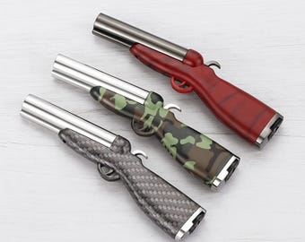 Mini Jet Flame Torch Lighter | Refillable Windproof Butane Lighter for BBQ, Cigar, Candle, Camping