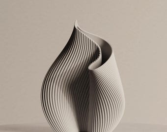 Modern Fluted Spiral Vase | Minimalist Home Decor | Elegant Table Centerpiece | Nordic Aesthetic Gift | Sculptural Vase