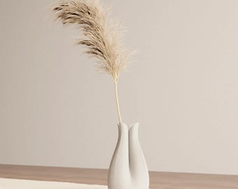 3D Printed Tulip Vase, Organic Fluted Flower Vessel, Minimalist Home Decor