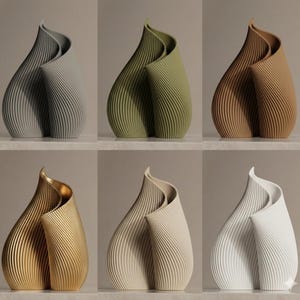 Modern Fluted Spiral Vase | Minimalist Home Decor | Elegant Table Centerpiece | Nordic Aesthetic Gift | Sculptural Vase image 3