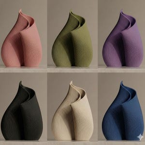 Modern Fluted Spiral Vase | Minimalist Home Decor | Elegant Table Centerpiece | Nordic Aesthetic Gift | Sculptural Vase image 2