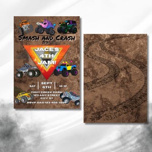 Monster Truck invitation, digital invite