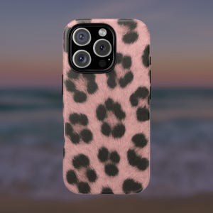 Pink Cheetah Phone Case Leopard Fur Glossy Protective 2000s for iPhone 15 14 13 12 11 Pro Max Samsung S25 S23 S22 Pixel 9 8 7 6 Y2K