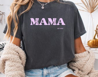 Personalisiert Mama T-Shirt S mit Kindernamen, Muttertagsgeschenk , Mom