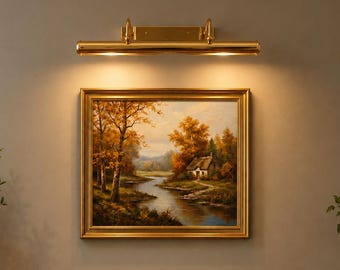 Solid Brass Picture Light, Modern Vintage Wall Sconce, Art Gallery Lighting Fixture