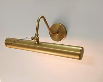 Vintage Solid Brass Picture Light 14 Inch | Antique Art Light Fixture, Traditional Wall Mounted Gallery Lighting