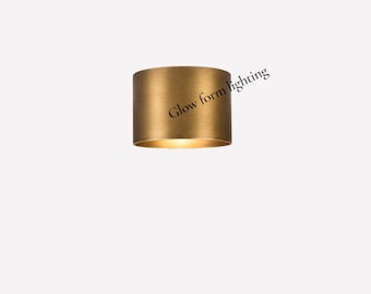 Handmade Brass Globe Flush Mount Light Fixture: Mid Century Wall Ceiling Lamp