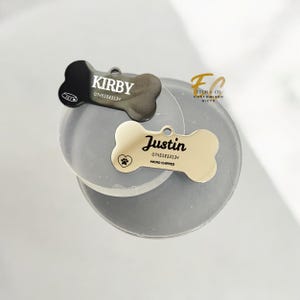 Personalized Bone-Shaped Dog ID Tag: Engraved Stainless Steel