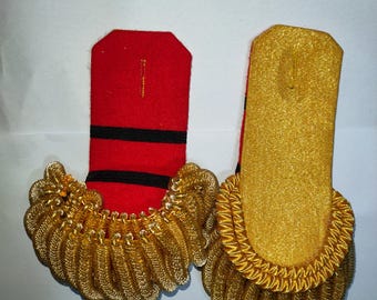 Hand Embroidered Gold Thick Bullion Fringe Epaulettes Shoulder Boards Ceremonial Customized