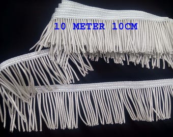 10 Meter 10cm Silver Bullion Wire Fringe French Tassel Metal Costume Hand Made Metallic