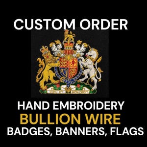 Anpassat handbroderat Bullion Wire-märke: Familjevapenemblem