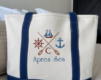 Coastal Welcome Tote Bag - Embroidered Canvas