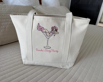 Bachelorette Party Custom Tote Bag - Embroidered Canvas