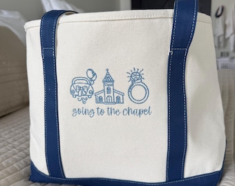 Going to the Chapel Custom Canvas Embroidered Tote