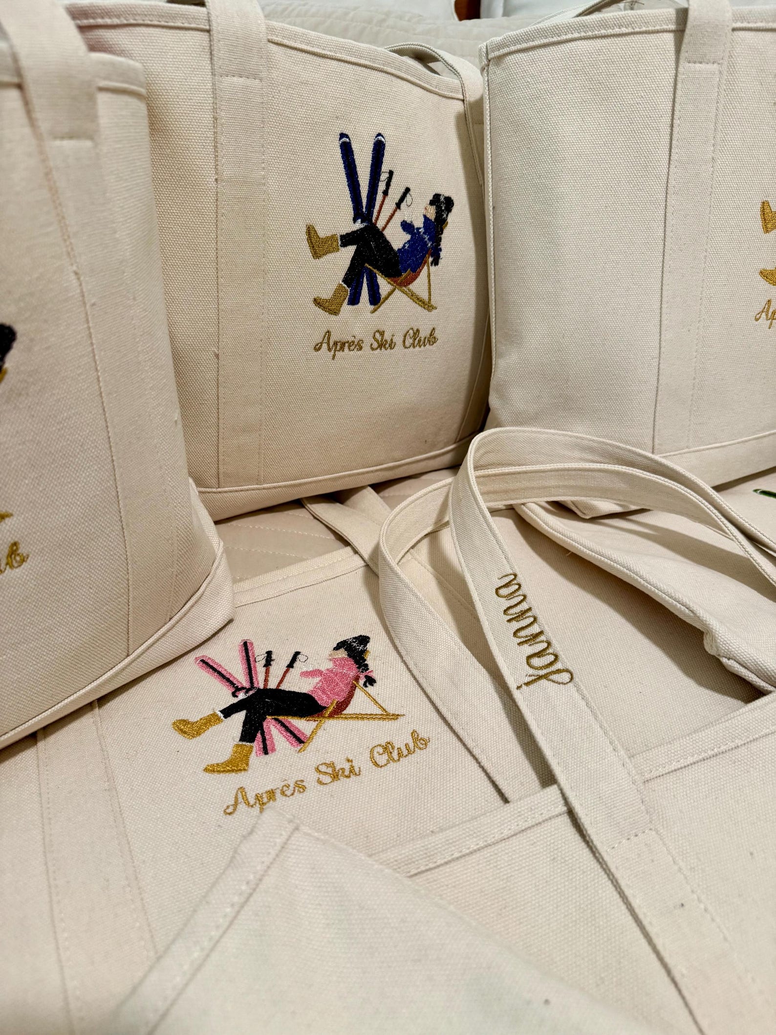 Custom Embroidered 18oz Canvas Tote Bag: Bachelorette Party Gift Après ...