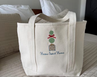 Home Sweet Home Embroidered Custom Tote