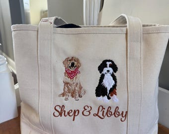 Custom Dog Canvas Tote - Bernedoodle/Labradoodle/Goldendoodle/Schnauzer (options endless!)