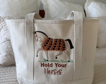 Custom Horse Canvas Tote | Equestrian Gift | Horse Gift