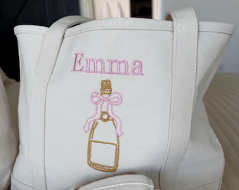 Personalized Wine Glass Tote