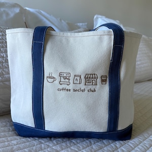 Coffee Lover Tote Bag | Coffee Social Club Canvas Tote