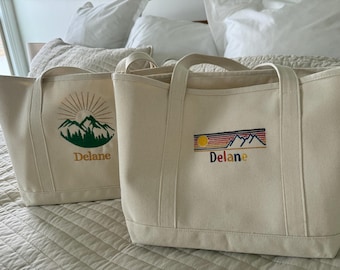 Personalized Mountain Tote Bag