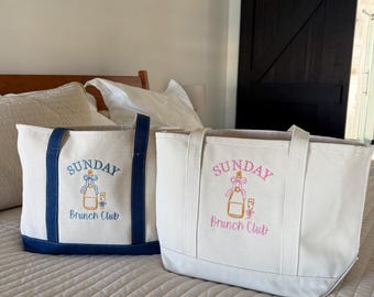 Sunday Brunch Club Personalized Canvas Tote