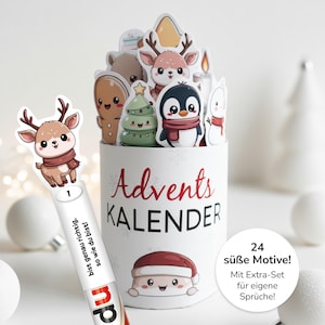 Mini DIY Adventskalender zum Selbermachen für Kinder | 24 Duplo Banderolen mit süßen Motiven zum Ausdrucken | PDF Vorlagen