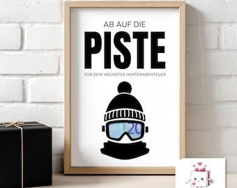 Skiing Cash Gift Voucher PDF | Printable Ski Holiday & Snowboard Voucher Template