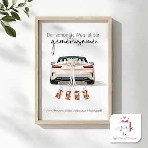 Regalo di nozze in contanti – poster creativo convertibile | Regalo di nozze dell'ultimo minuto per gli sposi | Download digitale immediato in PDF