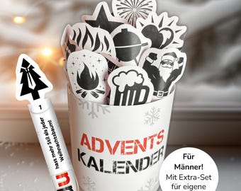 DIY Adventskalender voor mannen | 24 Duplo-papiertjes met leuke spreuken om af te drukken | PDF-sjablonen