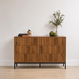 metal dresser base Amish Modern Dresser with Metal Base & Concave Drawer