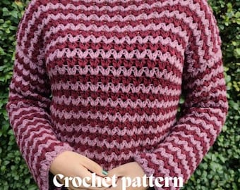Crochet Sweater Pattern: Beginner-Friendly V Stitch Top (Instant PDF Download)