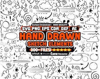 100+ Doodle Svg, Doodle Png Files, Clipart, Hand Drawn Svg, Elements, Instant Download