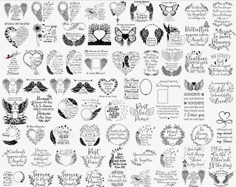Más de 50 diseños SVG en memoria de seres queridos, paquete de SVG RIP, SVG conmemorativo, diseño de camiseta conmemorativa, PNG de memoria, SVG para Cricut, Silhouette, descarga instantánea