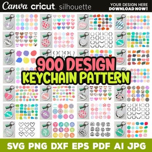 900 Keychain Svg, Acrylic Keychain Svg Bundle, Round Keychain Svg, Keychain Pattern Sublimation, Circle Keychain, Cricut, Instant Download