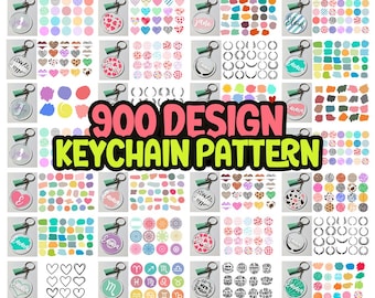 900 llaveros SVG, paquete de llaveros SVG de acrílico, llavero redondo SVG, patrón de llavero por sublimación, llavero circular, Cricut, descarga instantánea