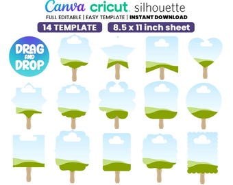 Paquete de plantillas de abanicos en formato SVG, plantilla de abanico para iglesia, plantilla de abanico para graduación/boda en Canva, abanico de paleta, Cricut, descarga instantánea, archivos digitales