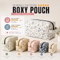 5 Sizes Boxy Bag Sewing Patterns, Makeup Bag Pattern, Accessory Bag Sewing Pattern, Video Tutorial, Instant Download