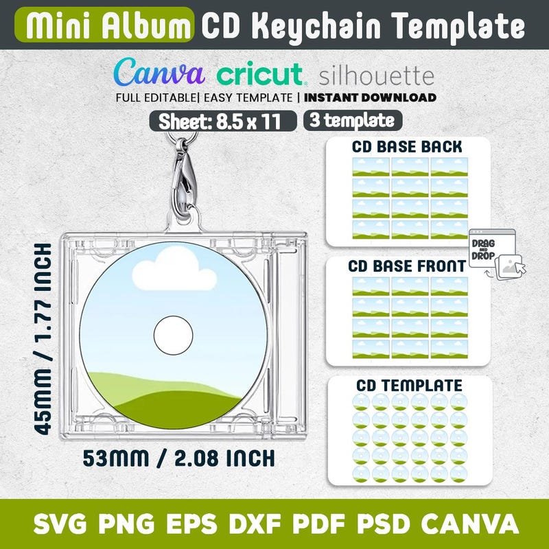 Mini Ccd Keychain Mini Cd Keychain - Etsy